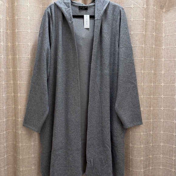 Lane Bryant Sweaters - Lane Bryant Heather Gray Knit Hooded Cardigan